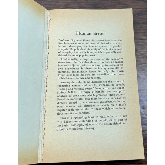 Psychopathology Of Everyday Life by Sigmund Freud 3rd Printing 1953 AA Brill M67 - Picture 3 of 9